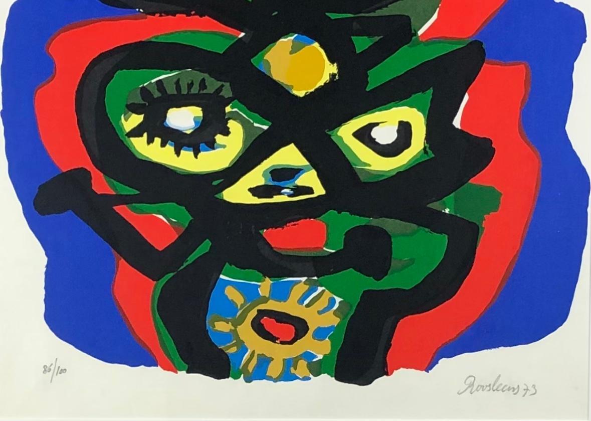 Framed Abstract Lithograph by a French Artist, Signed Roosleens — detail 6