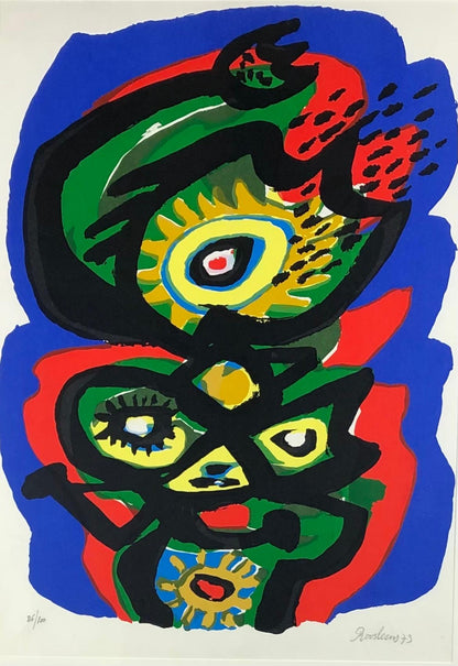 Framed Abstract Lithograph by a French Artist, Signed Roosleens — detail 2