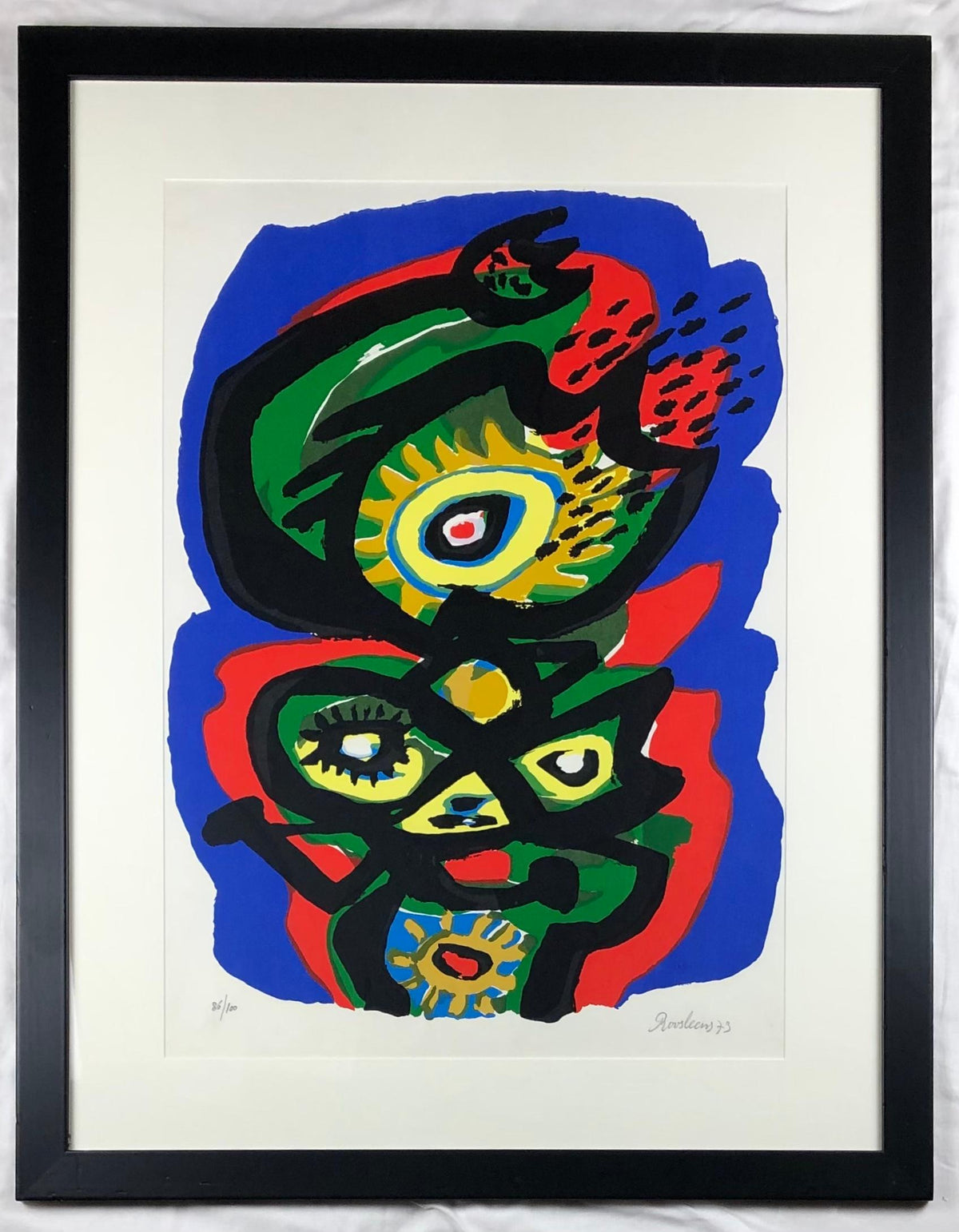Framed Abstract Lithograph by a French Artist, Signed Roosleens — detail 5