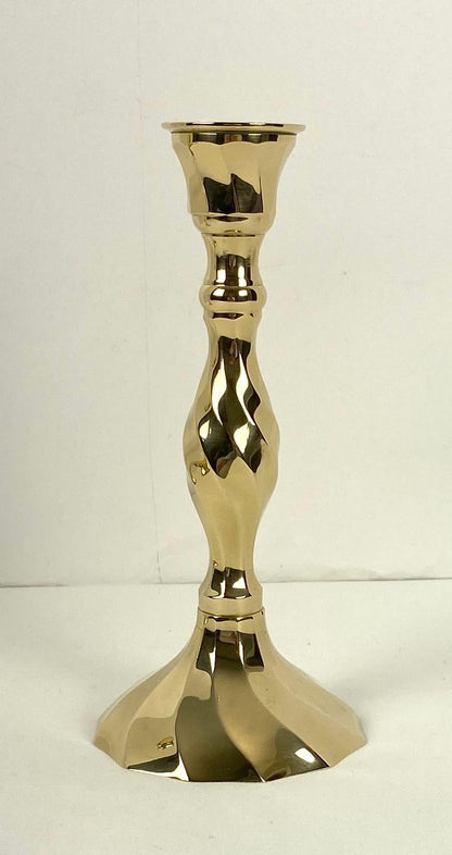 Modern Brass Candlesticks in Original Velvet Covered Box — detail 4