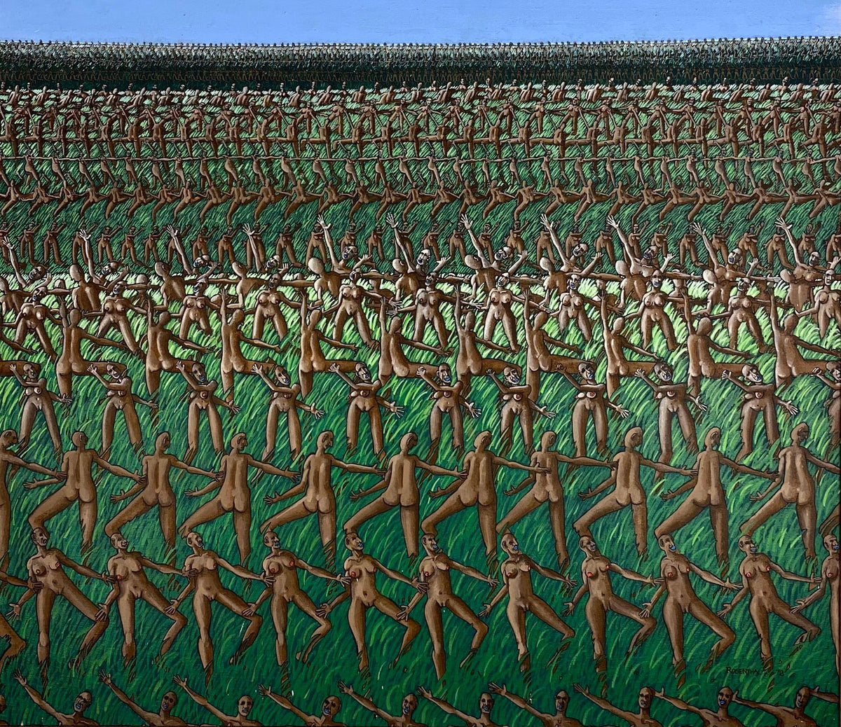 Erotic Nude Oil on Canvas Painting Attrib. to Mark Rosenthal — detail 2