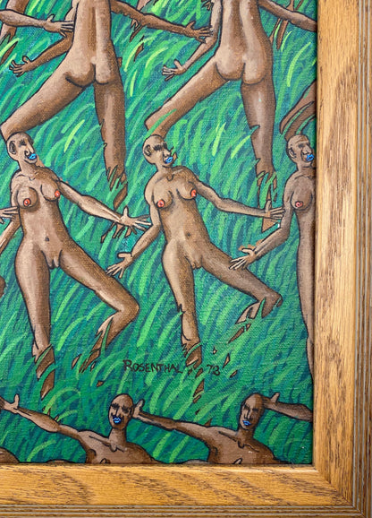 Erotic Nude Oil on Canvas Painting Attrib. to Mark Rosenthal — detail 4