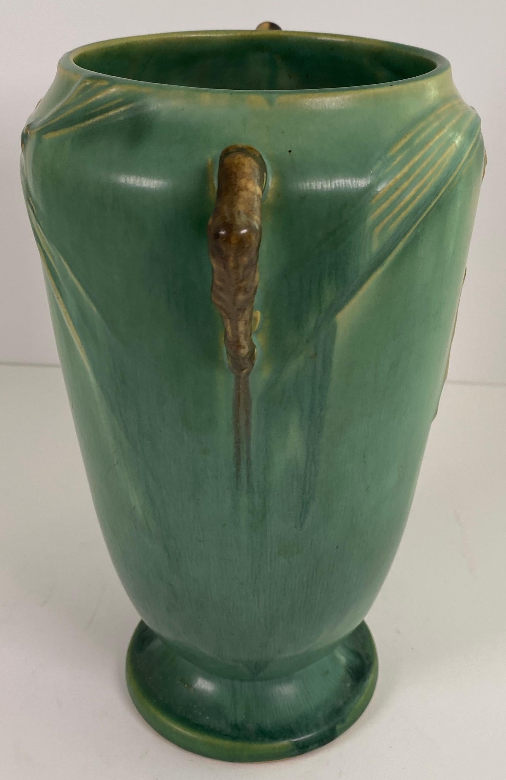 Roseville Pinecone Art Pottery Vase, Green Glaze, American Art Deco, circa 1930 — detail 4