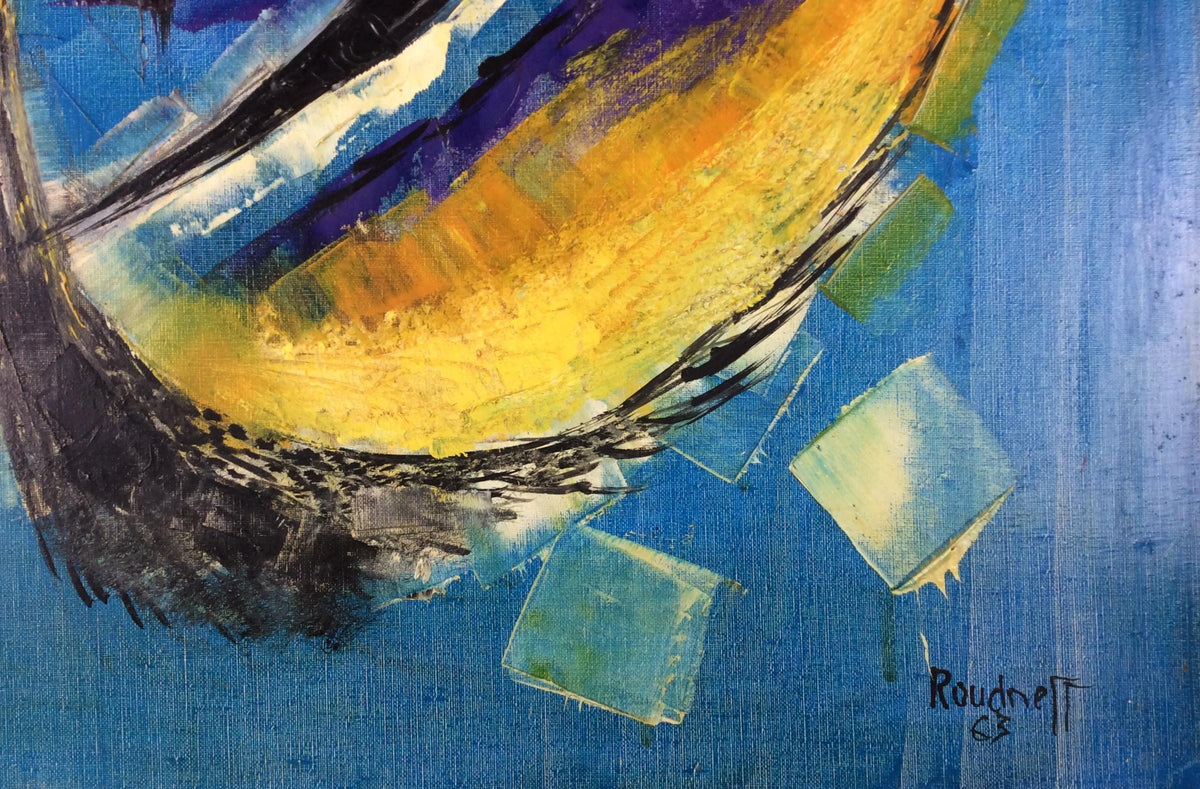 Original 20th Century Figurative Painting by French Artist Roudneff, Dated 1963 — detail 5