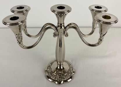 Pair of Art Deco Style Silver Plated Candelabras by Royal Gallery — detail 8
