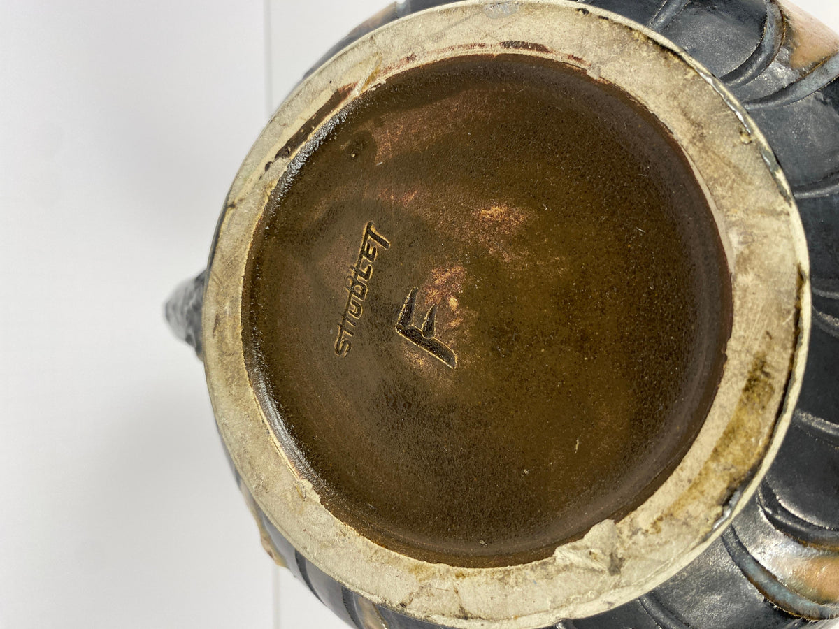 Art Deco Style Ceramic Vase, Early 20th Century Art Pottery Vessel by S. Hublet — detail 2