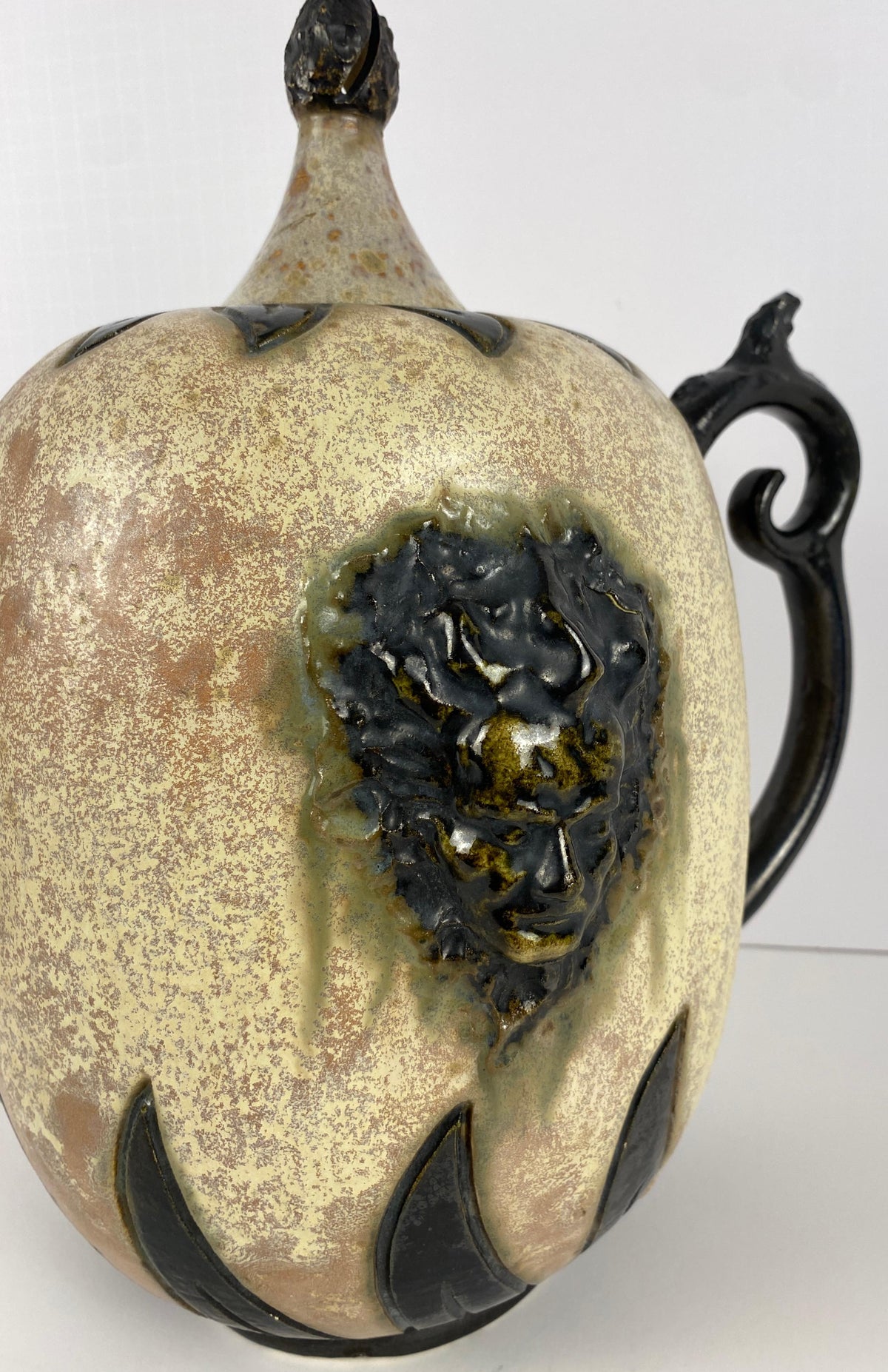 Art Deco Style Ceramic Vase, Early 20th Century Art Pottery Vessel by S. Hublet — detail 7