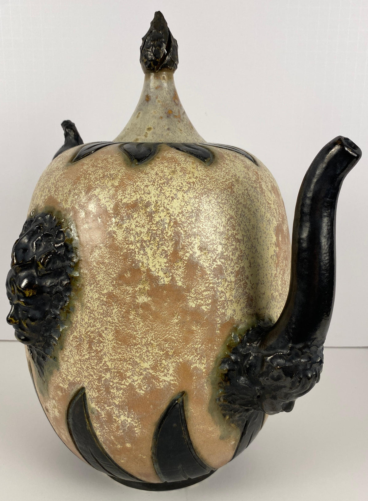 Art Deco Style Ceramic Vase, Early 20th Century Art Pottery Vessel by S. Hublet — detail 11