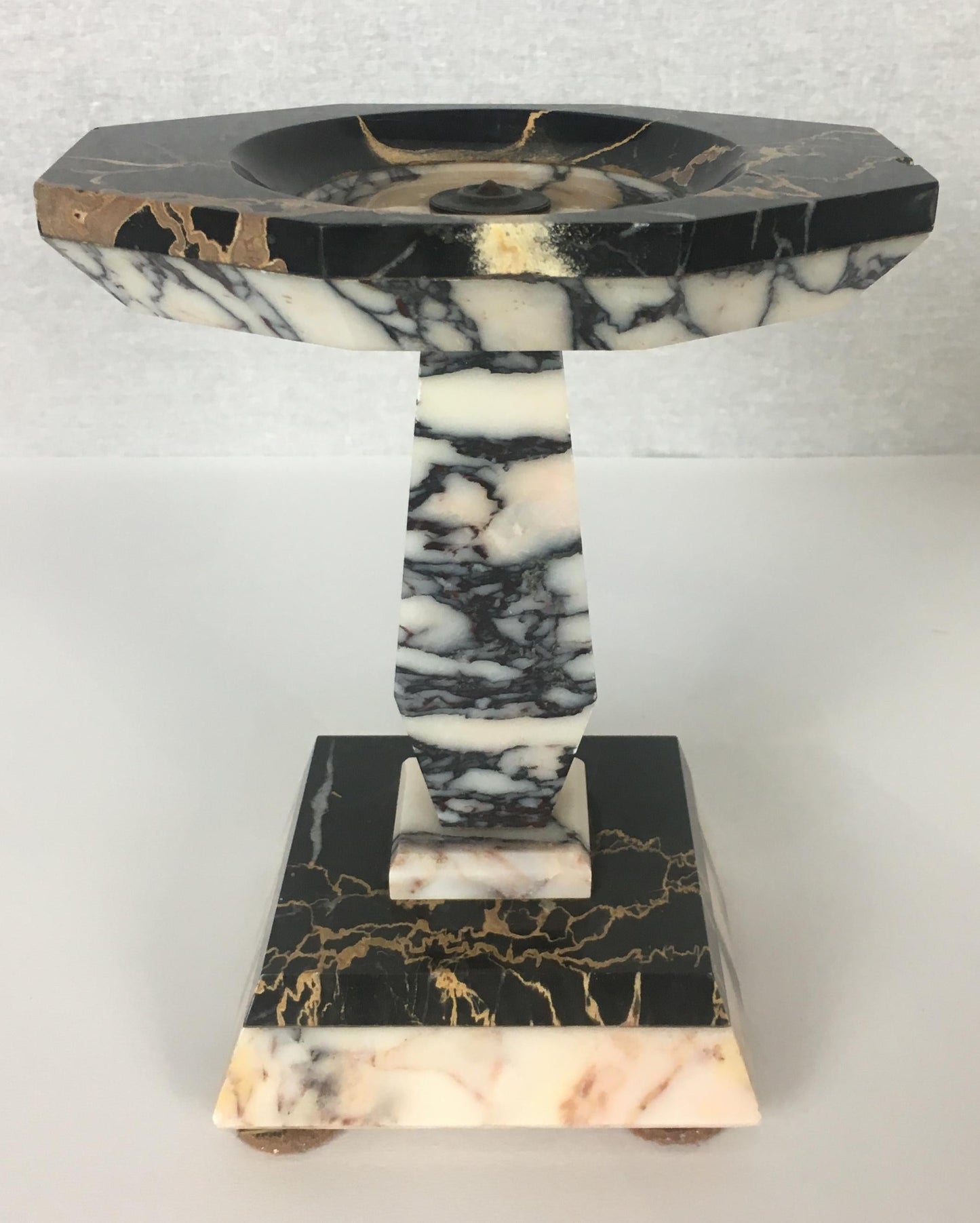 Marius-Ernest Sabino French Art Deco Table Lamp and Garniture Set, Signed — detail 9