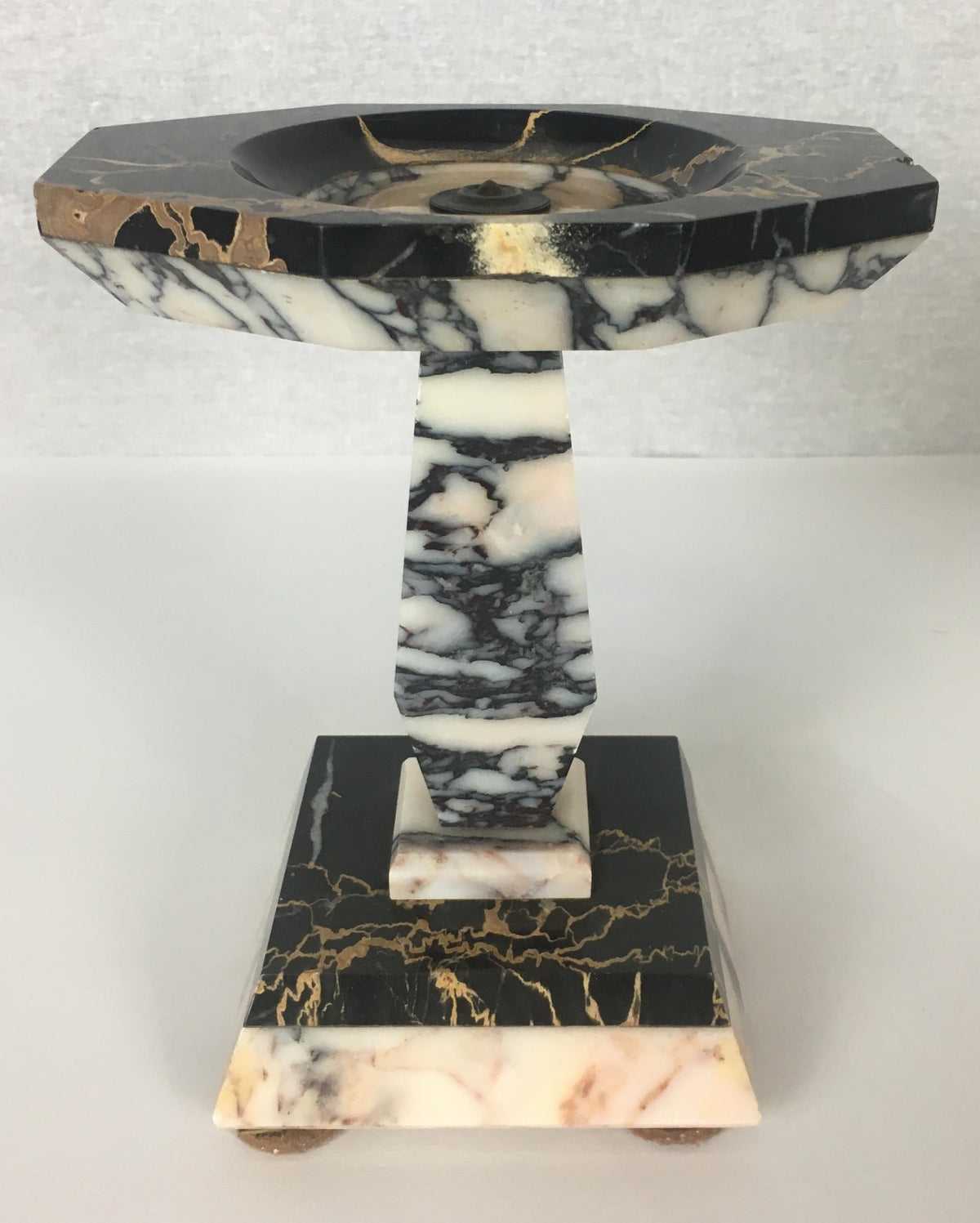Marius-Ernest Sabino French Art Deco Table Lamp and Garniture Set, Signed — detail 9