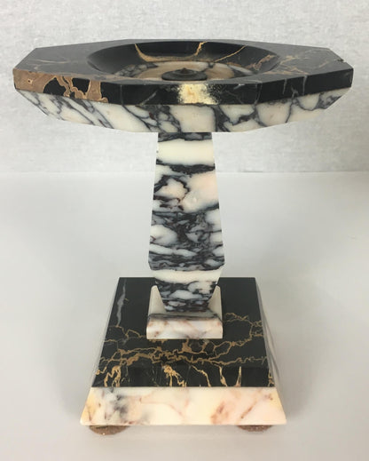 Marius-Ernest Sabino French Art Deco Table Lamp and Garniture Set, Signed — detail 9