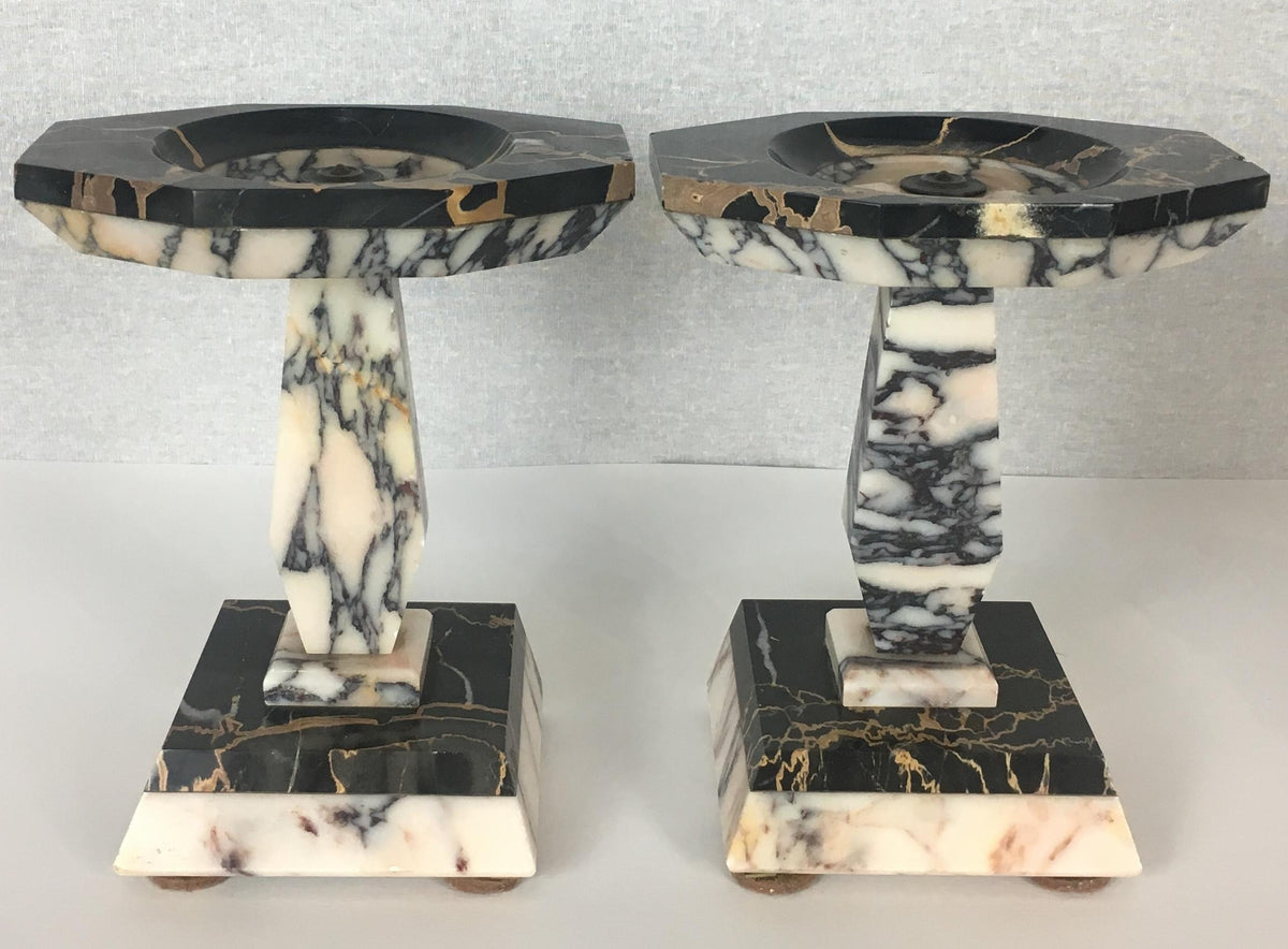Marius-Ernest Sabino French Art Deco Table Lamp and Garniture Set, Signed — detail 5