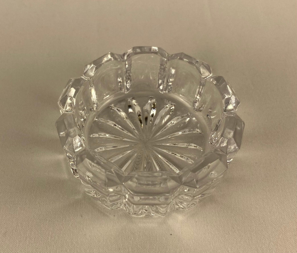Art Deco Style Set of 2 Crystal Salt and Pepper Serving Dishes by Saglier France — detail 7