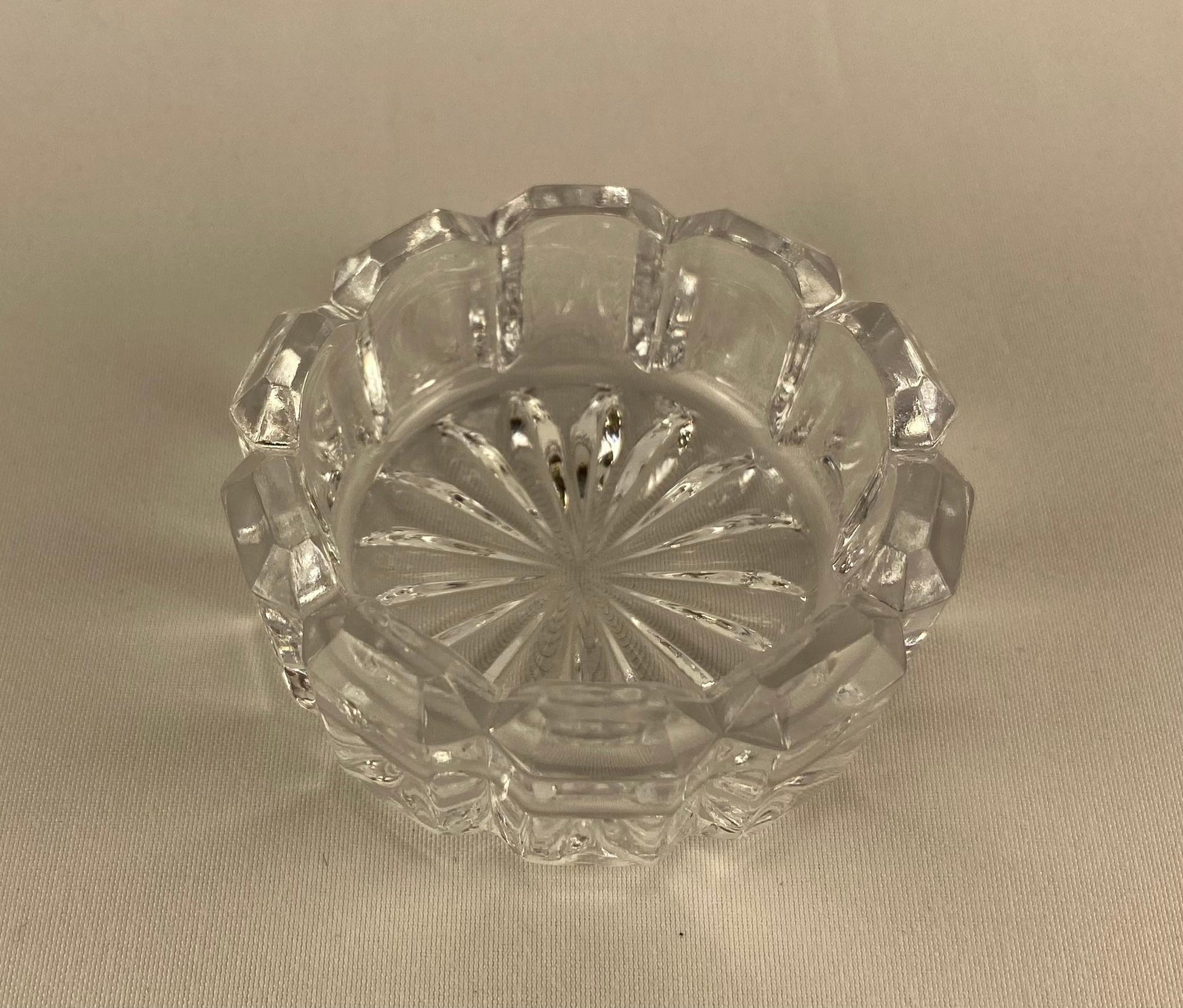 Art Deco Style Set of 2 Crystal Salt and Pepper Serving Dishes by Saglier France — detail 7
