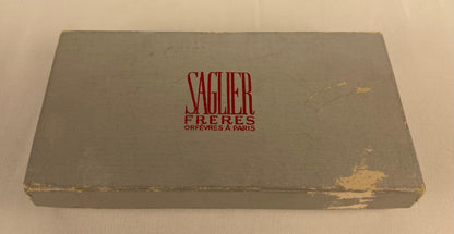 Art Deco Style Set of 2 Crystal Salt and Pepper Serving Dishes by Saglier France — detail 10