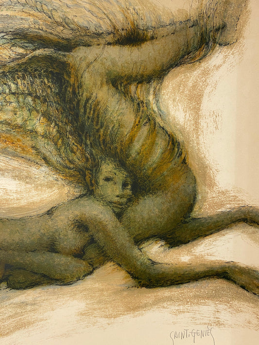 French Color Lithograph on Arches paper by FRANCIS de LASSUS SAINT-GENIET — detail 2