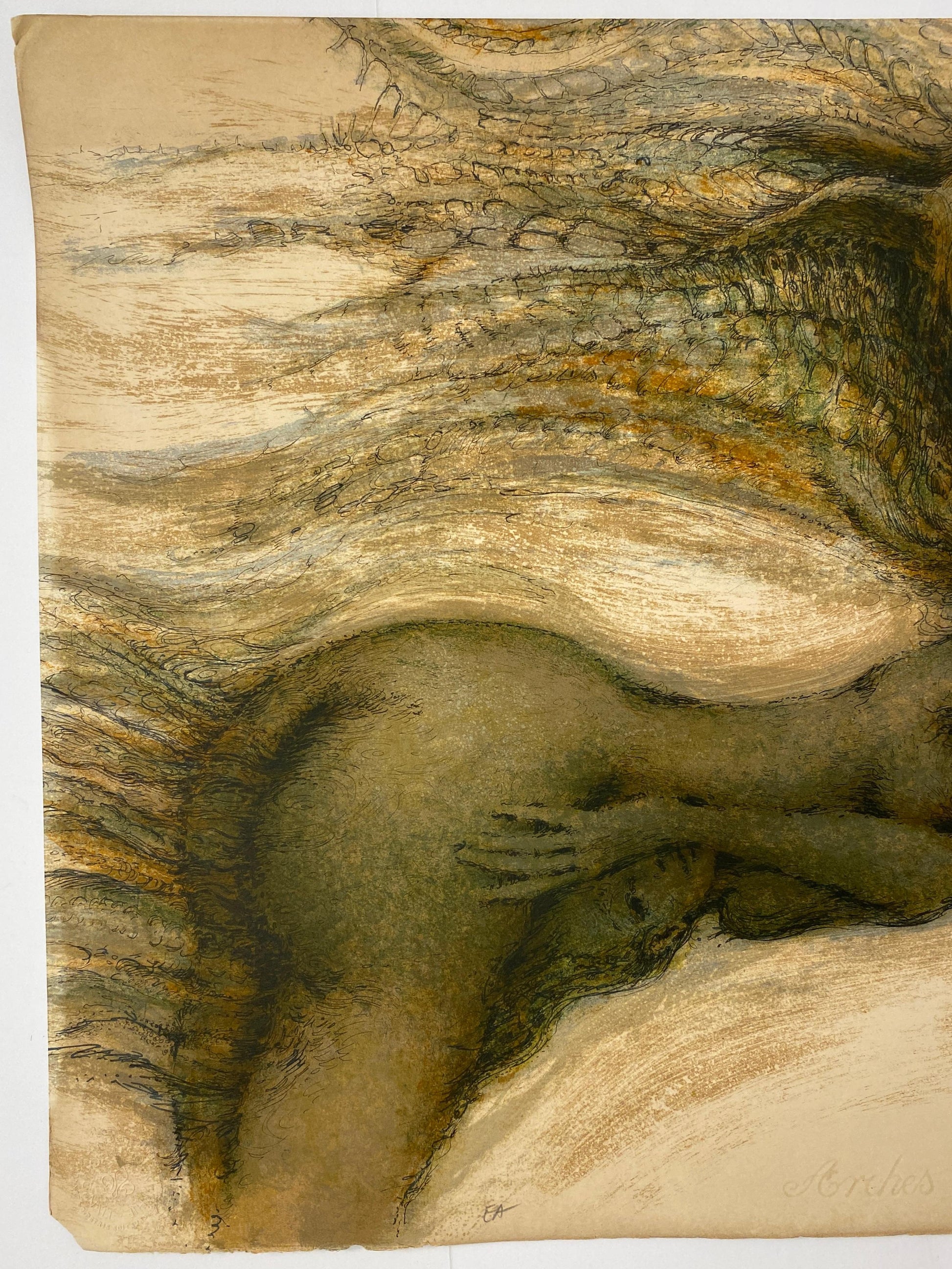 French Color Lithograph on Arches paper by FRANCIS de LASSUS SAINT-GENIET — detail 7