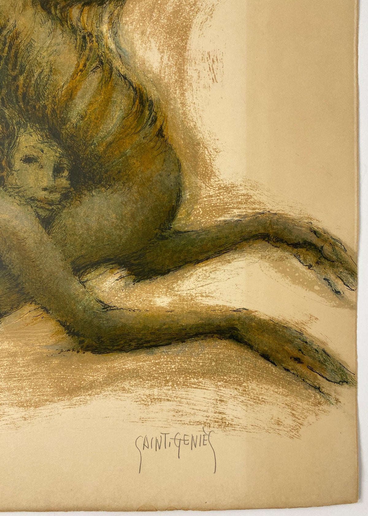 French Color Lithograph on Arches paper by FRANCIS de LASSUS SAINT-GENIET — detail 6