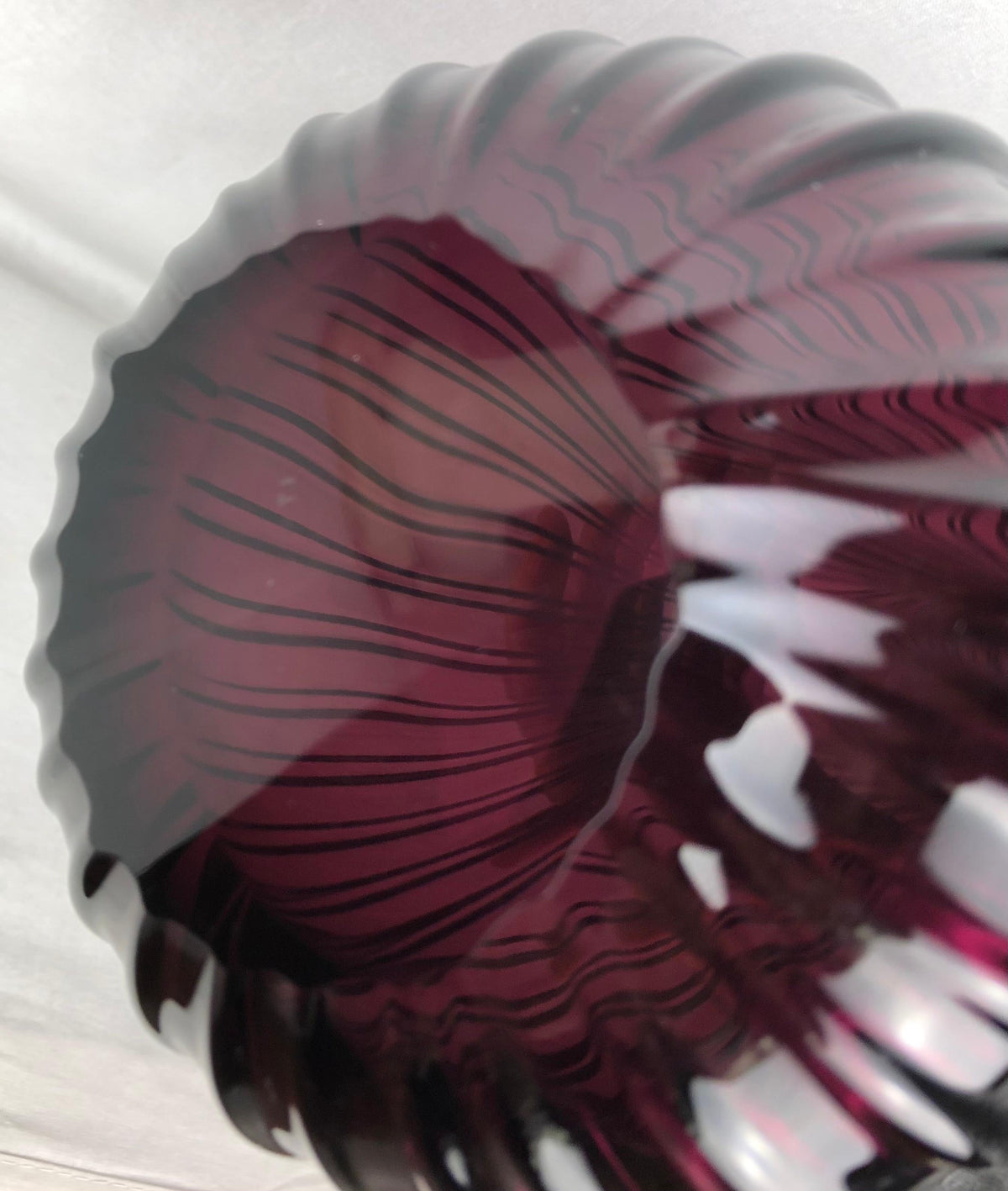 Large Salviati Murano Aria Vase in Amethyst Glass Mouth Blown — detail 2