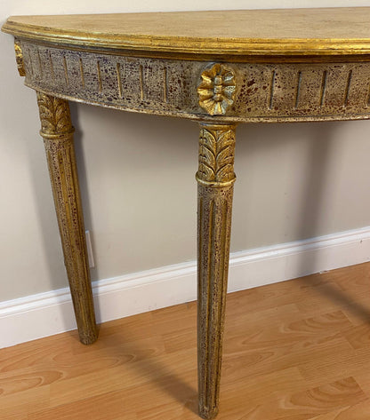 Hollywood Regency Style Half Moon Console Table — detail 4