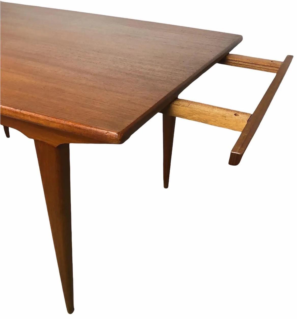 Extendable Scandinavian Style Dining Table Manner of Vilhelm Wohlert — detail 3