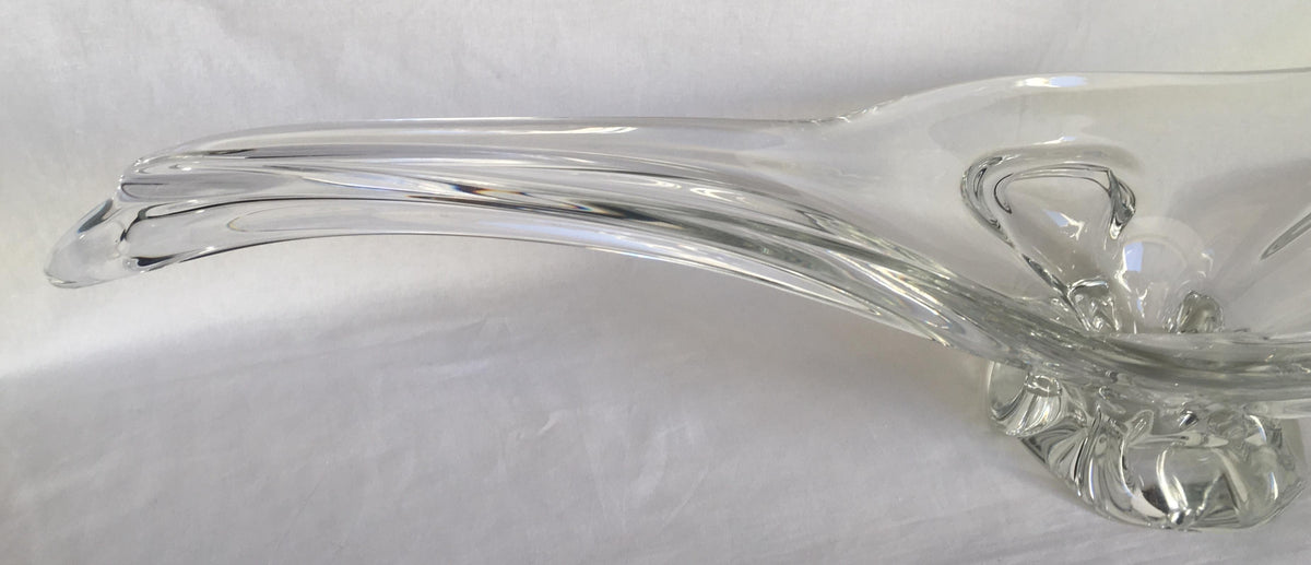 Sevres French Clear Crystal Sculptural Art Glass Centerpiece, Signed — detail 6