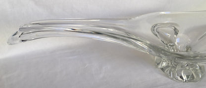 Sevres French Clear Crystal Sculptural Art Glass Centerpiece, Signed — detail 6