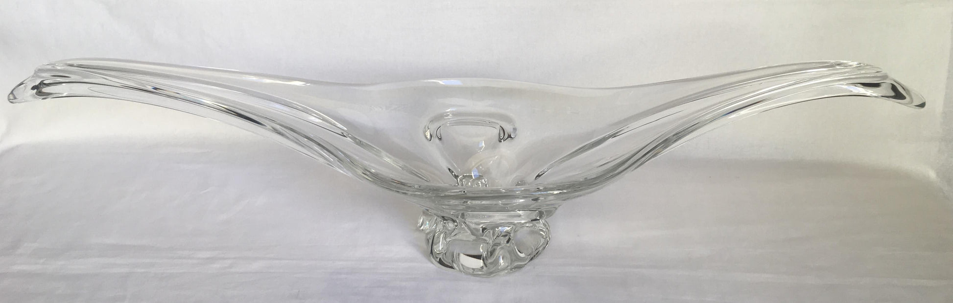 Sevres French Clear Crystal Sculptural Art Glass Centerpiece, Signed — detail 7