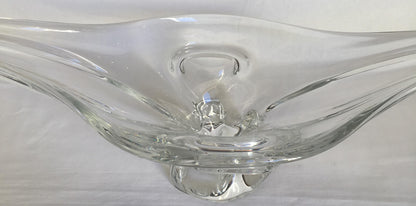 Sevres French Clear Crystal Sculptural Art Glass Centerpiece, Signed — detail 3