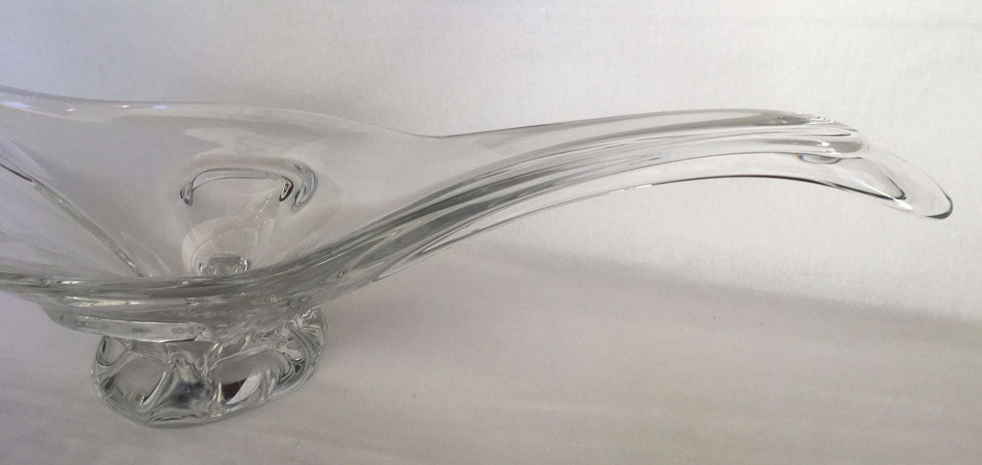 Sevres French Clear Crystal Sculptural Art Glass Centerpiece, Signed — detail 8