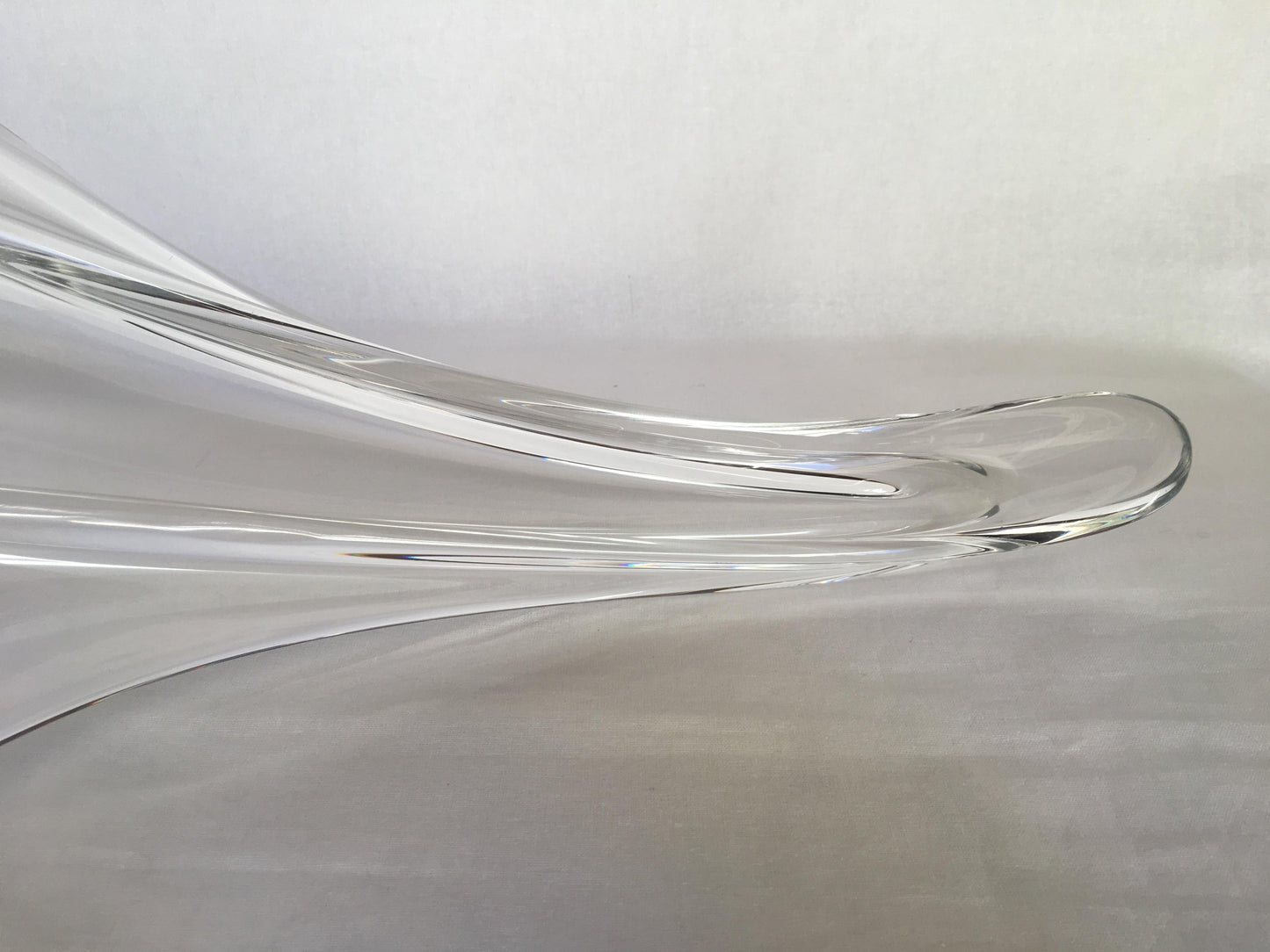 Sevres French Clear Crystal Sculptural Art Glass Centerpiece, Signed — detail 12