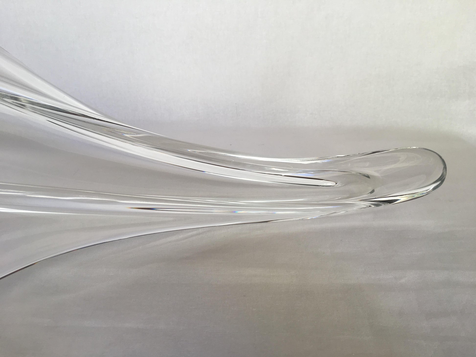 Sevres French Clear Crystal Sculptural Art Glass Centerpiece, Signed — detail 12