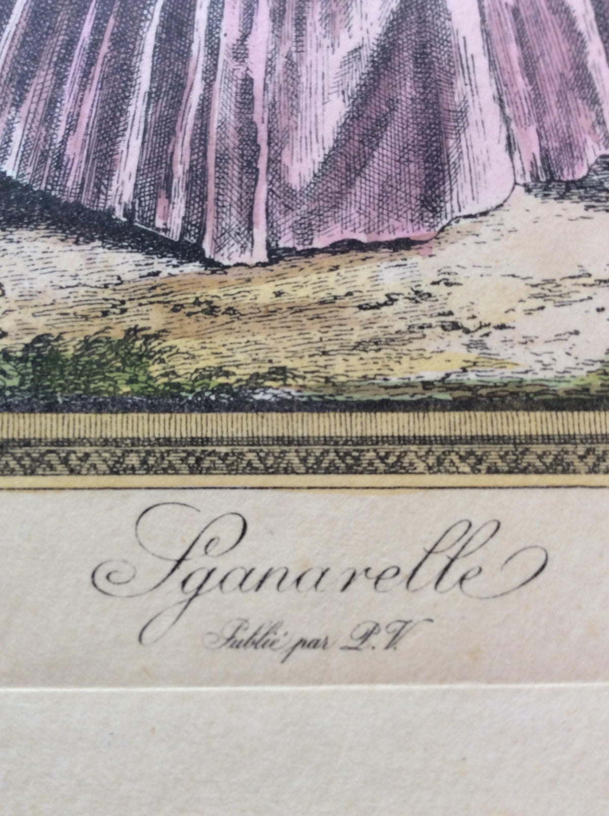 Late 18th Century Neoclassical French Fashion Engraving Print, François Boucher — detail 2