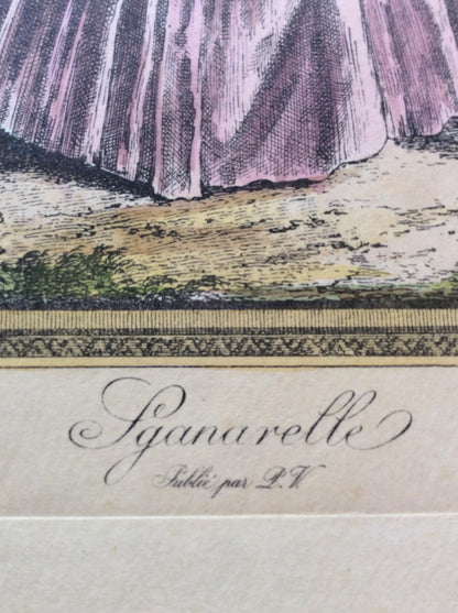 Late 18th Century Neoclassical French Fashion Engraving Print, François Boucher — detail 2