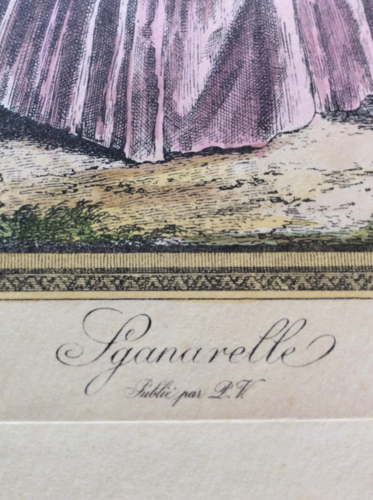 Late 18th Century Neoclassical French Fashion Engraving Print, François Boucher — detail 2