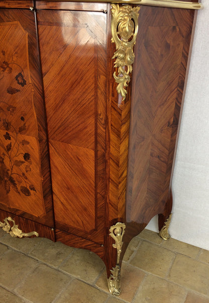 French 19th Century Louis XV Style Marquetry Cabinet manner of Paul Sormani — detail 11