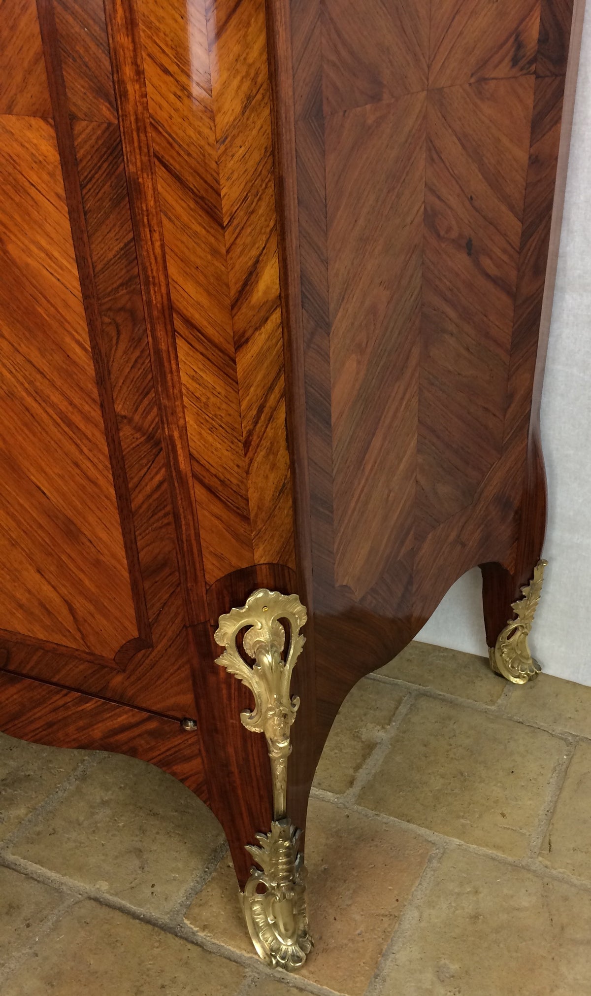 French 19th Century Louis XV Style Marquetry Cabinet manner of Paul Sormani — detail 8
