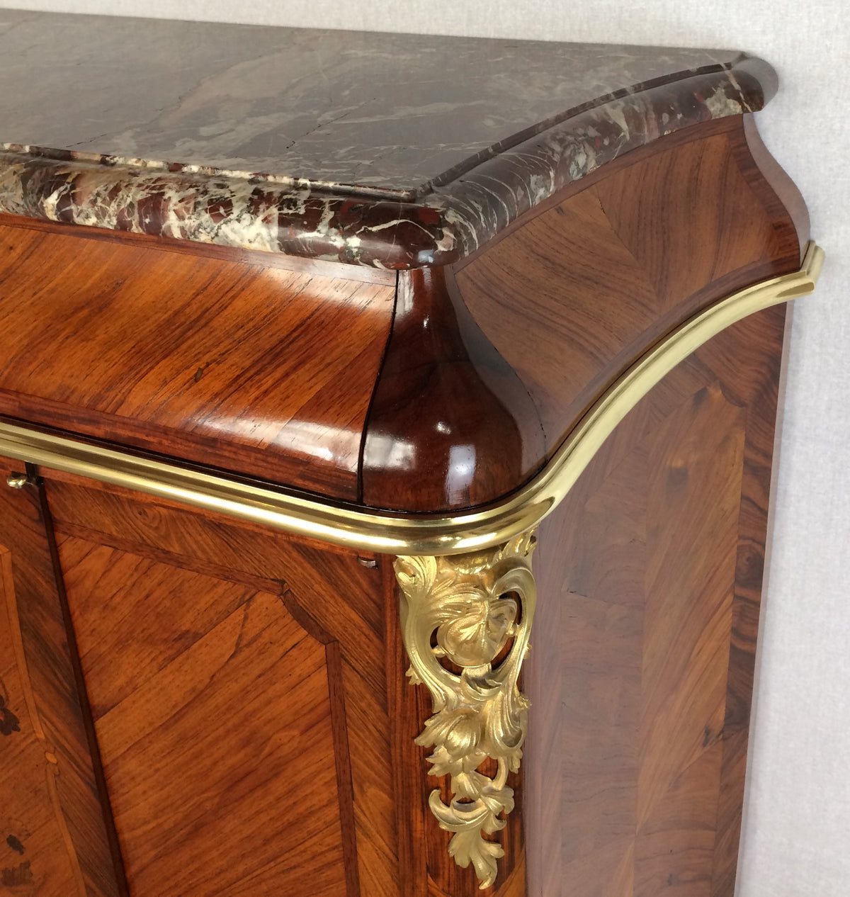 French 19th Century Louis XV Style Marquetry Cabinet manner of Paul Sormani — detail 7