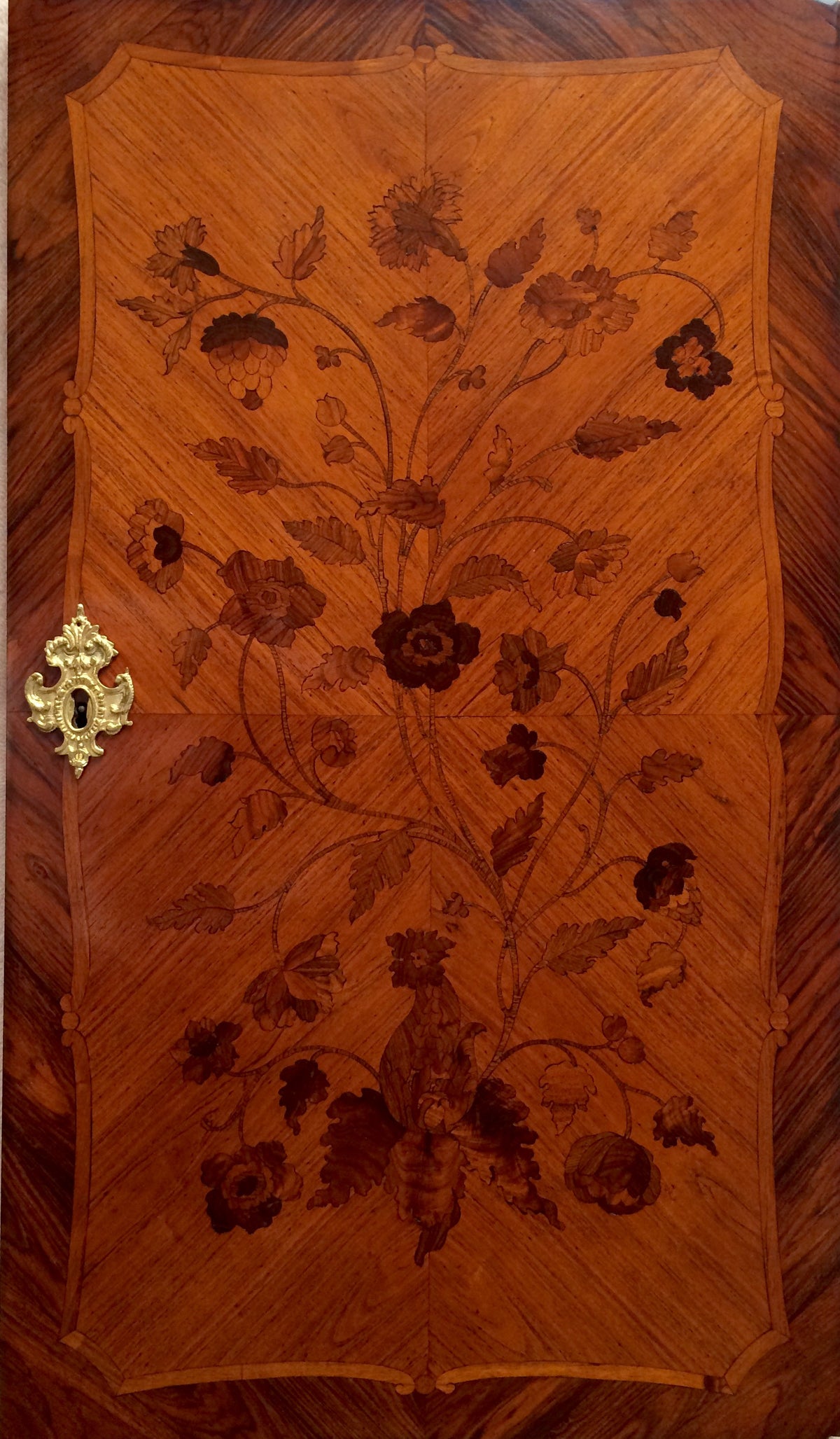 French 19th Century Louis XV Style Marquetry Cabinet manner of Paul Sormani — detail 6