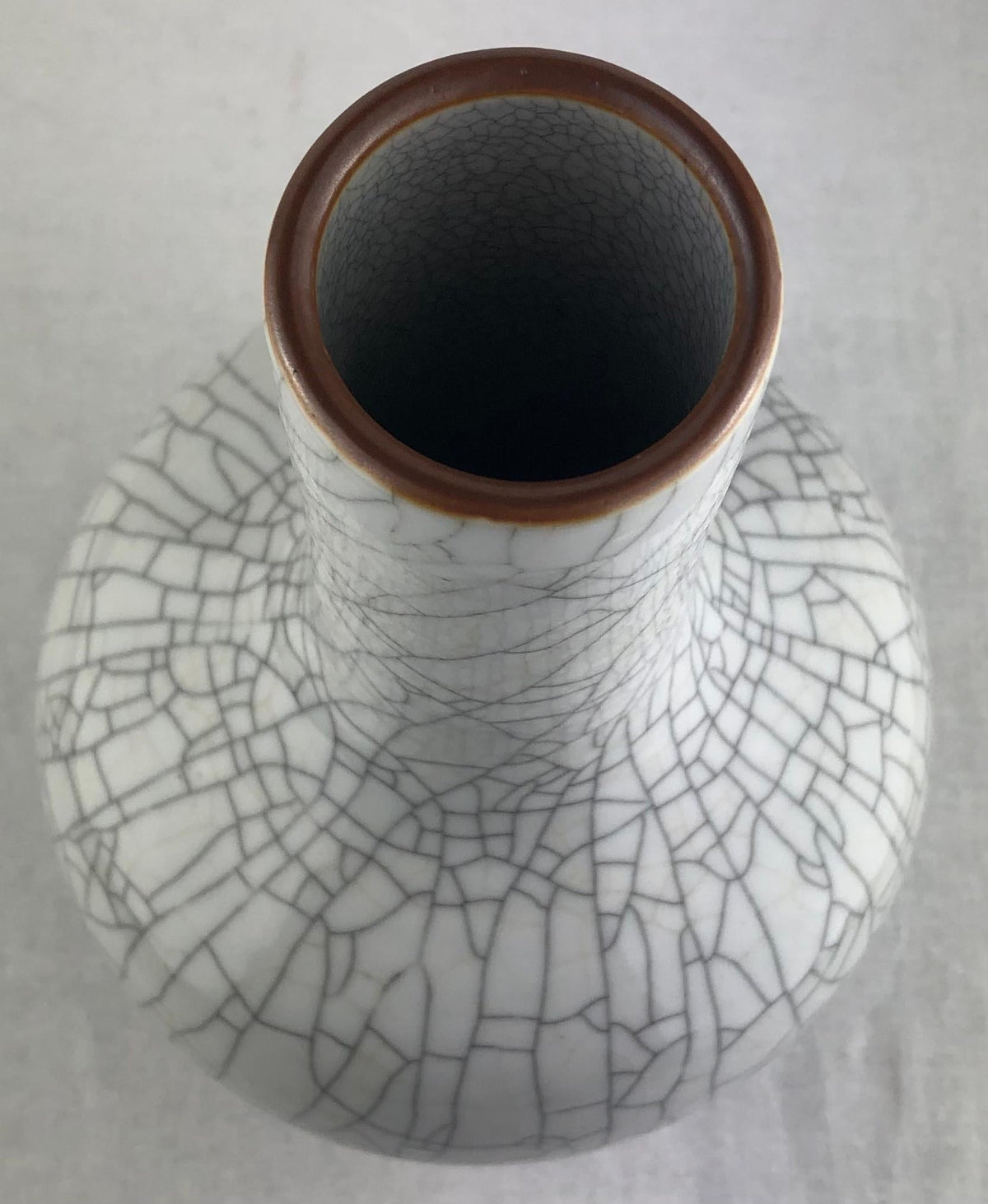 Saint Clement Style Crackle Finish Ceramic Vase — detail 2