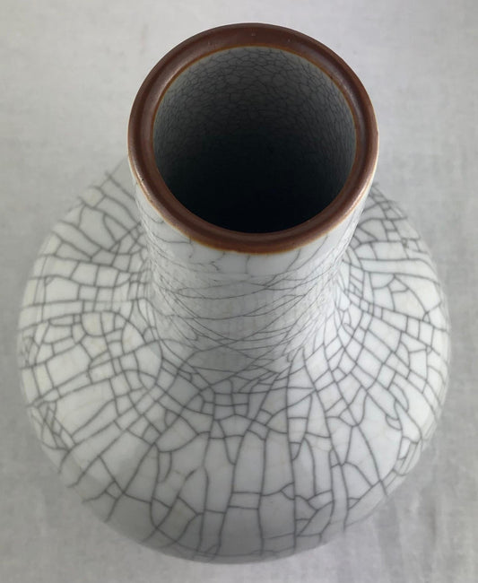 Saint Clement Style Crackle Finish Ceramic Vase — detail 2