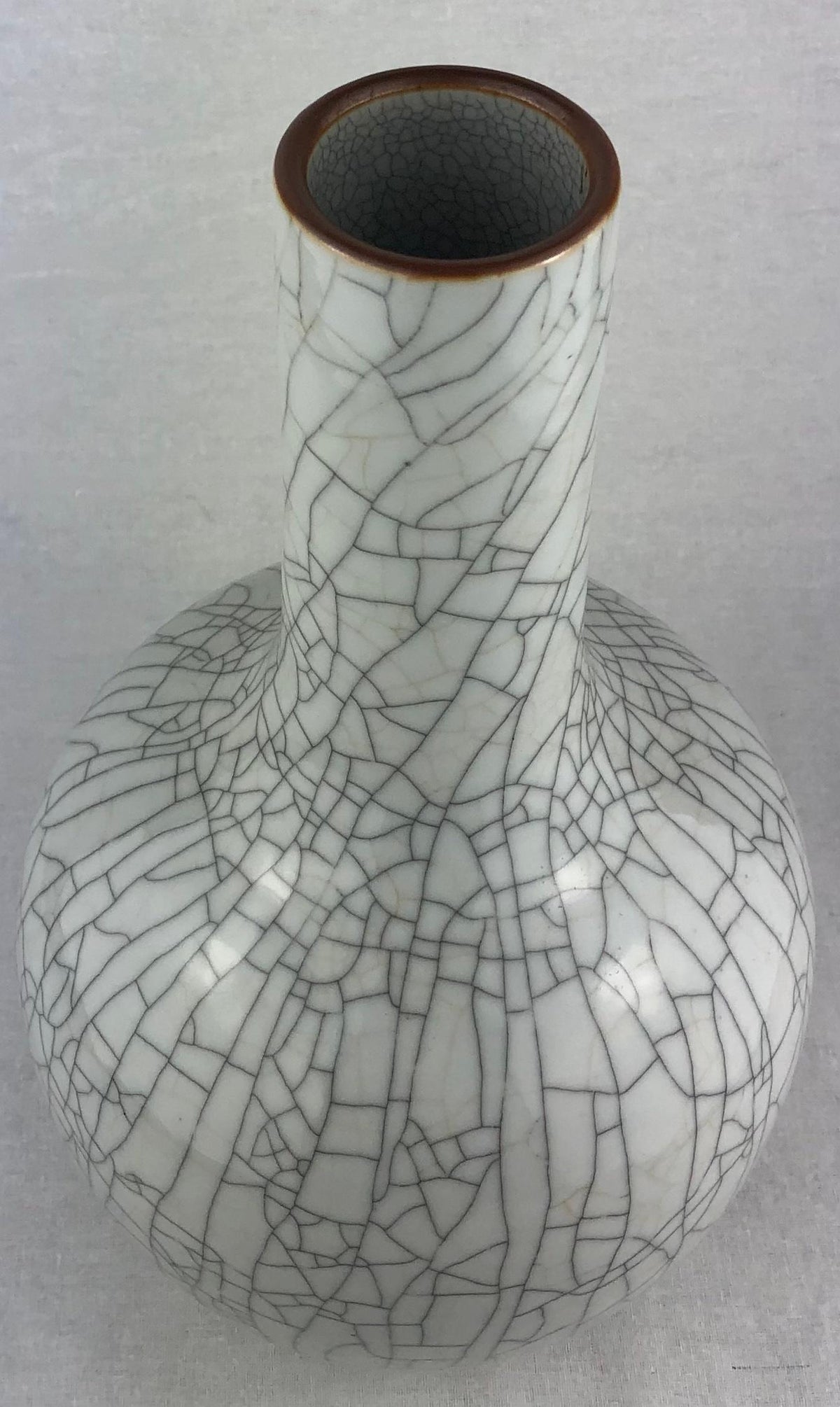 Saint Clement Style Crackle Finish Ceramic Vase — detail 4