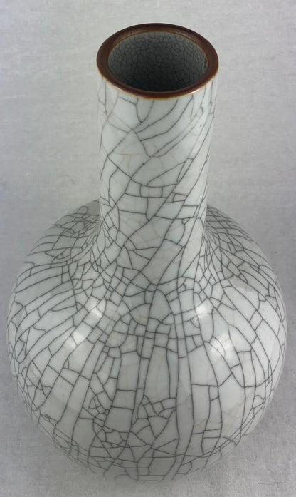 Saint Clement Style Crackle Finish Ceramic Vase — detail 4