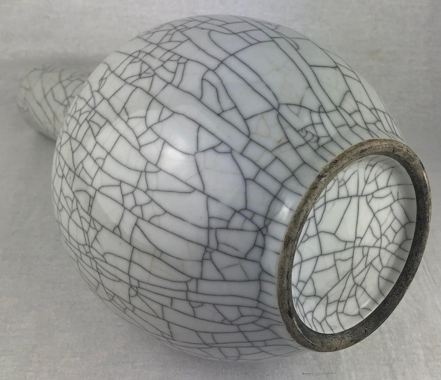 Saint Clement Style Crackle Finish Ceramic Vase — detail 5