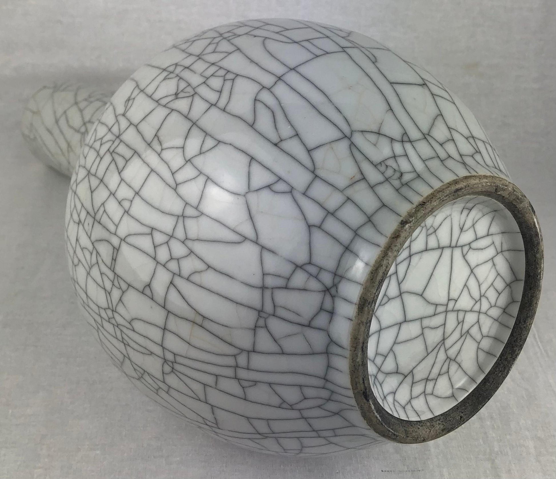 Saint Clement Style Crackle Finish Ceramic Vase — detail 5