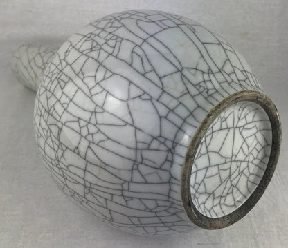 Saint Clement Style Crackle Finish Ceramic Vase — detail 5