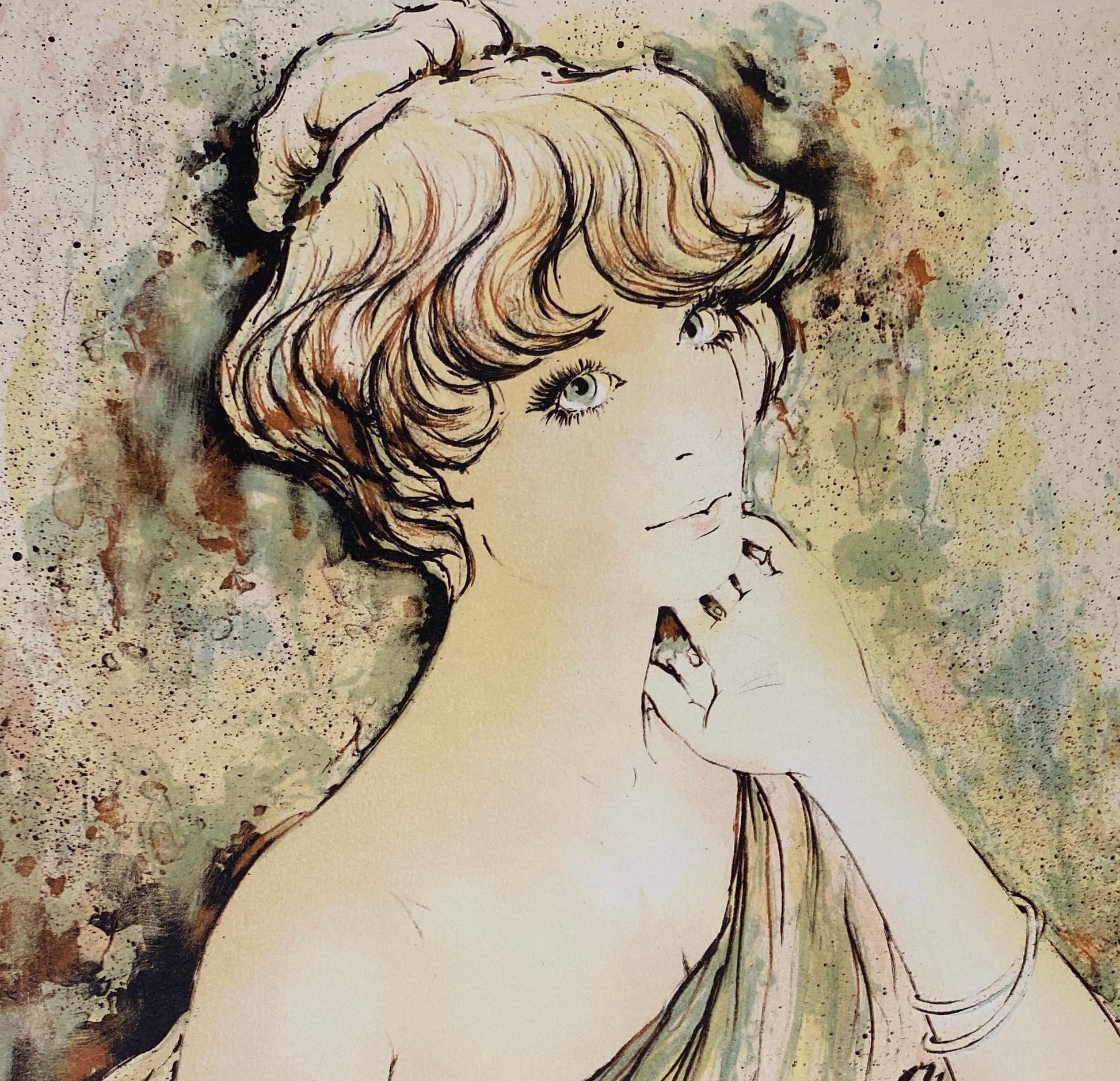 French Art Nouveau Style Figurative Color Lithograph, Signed and Numbered — detail 8