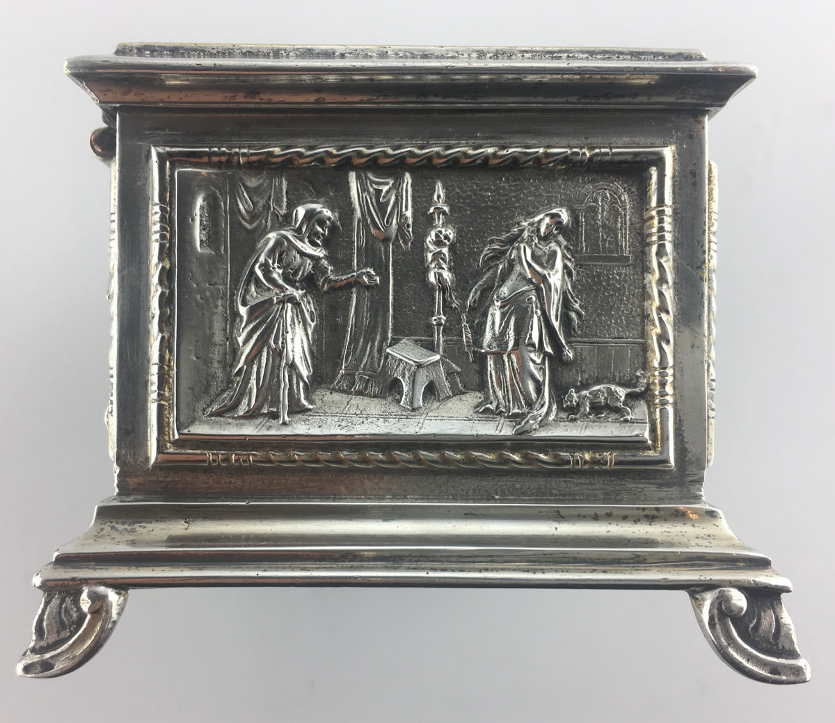 French Medieval Style Silver Jewelry Box, circa 1880 — detail 5