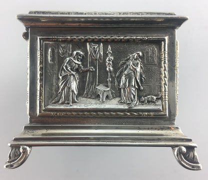 French Medieval Style Silver Jewelry Box, circa 1880 — detail 5