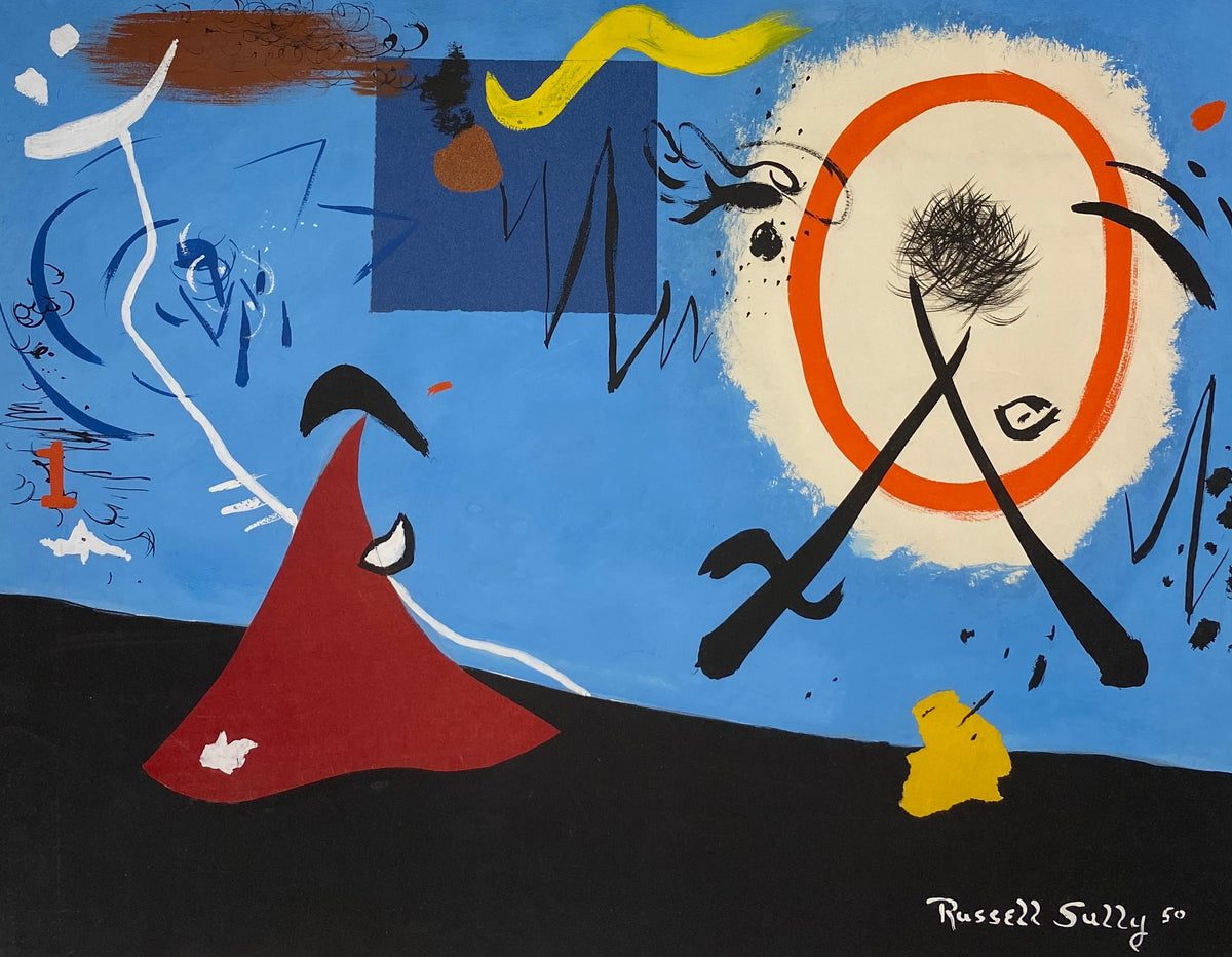 Joan Miro Style Abstract Painting — detail 3